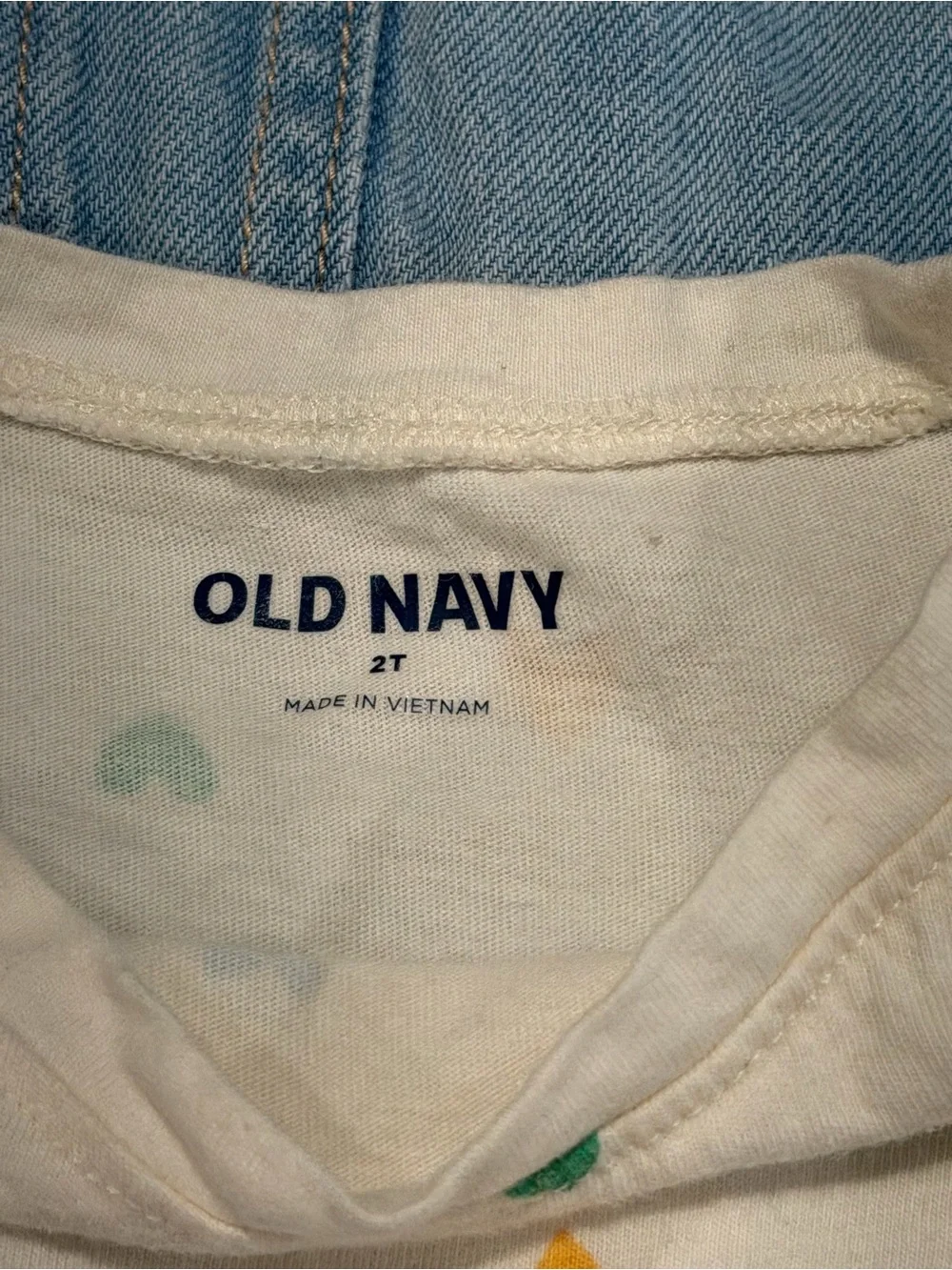 Old Navy Girl's Light Blue Denim Overall Skirt with Heart Print Tee Set, Size 2T